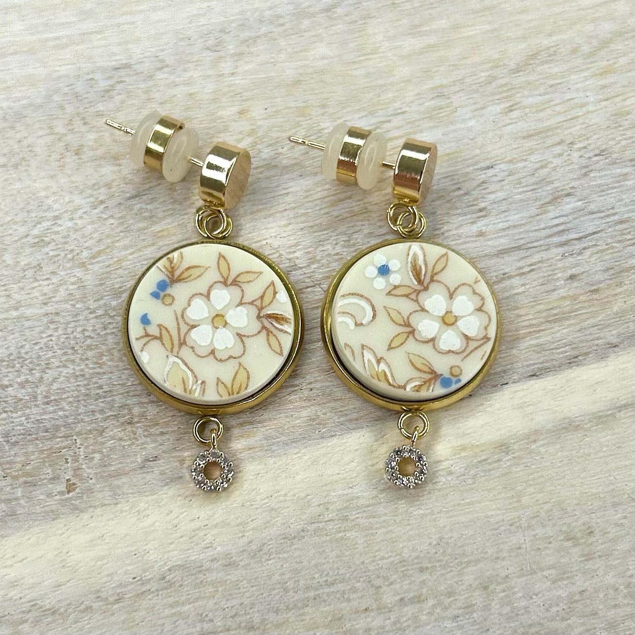 1990’s Stud Dangly Earrings CZ Y