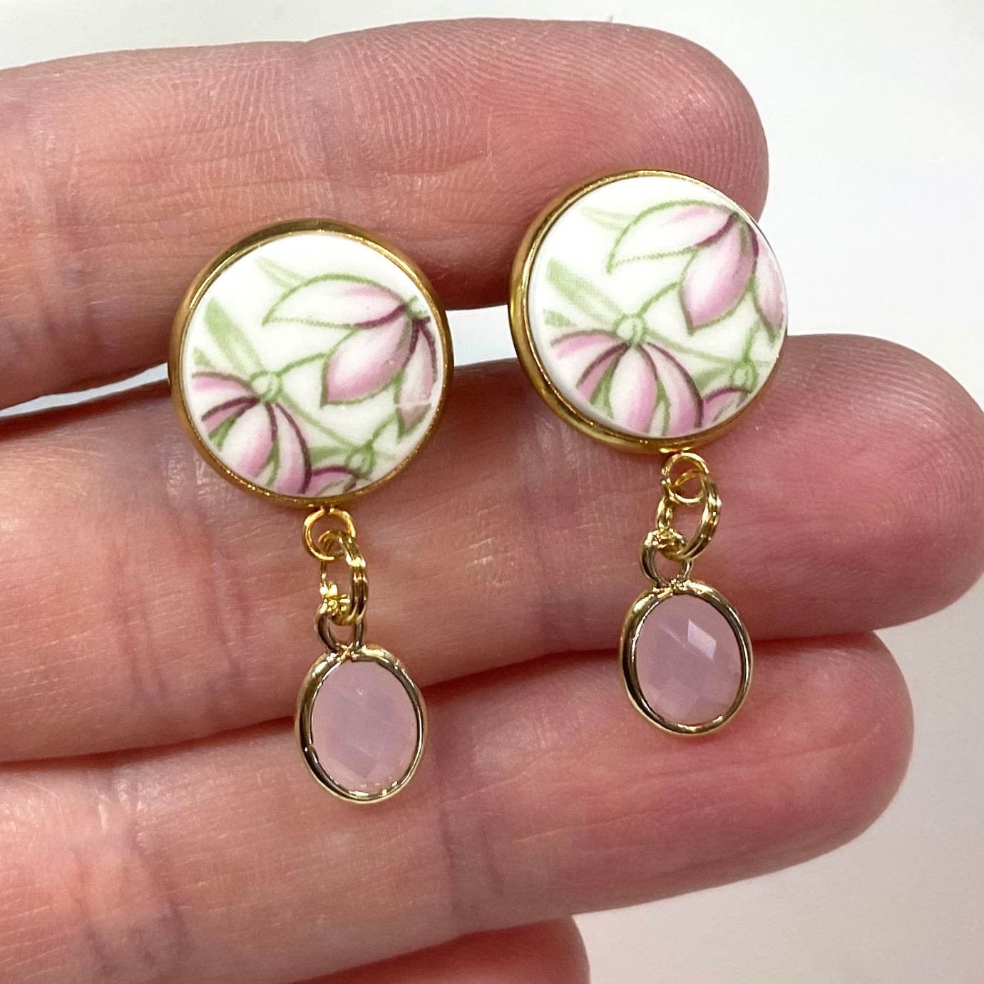 1950’s Queen Anne Stud Dangly Earrings