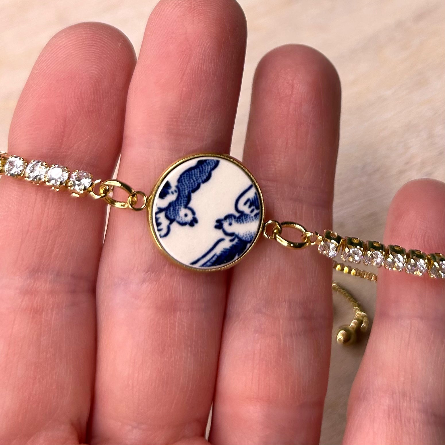 1960’s Churchill ‘Blue Willow’ CZ Bracelet YM