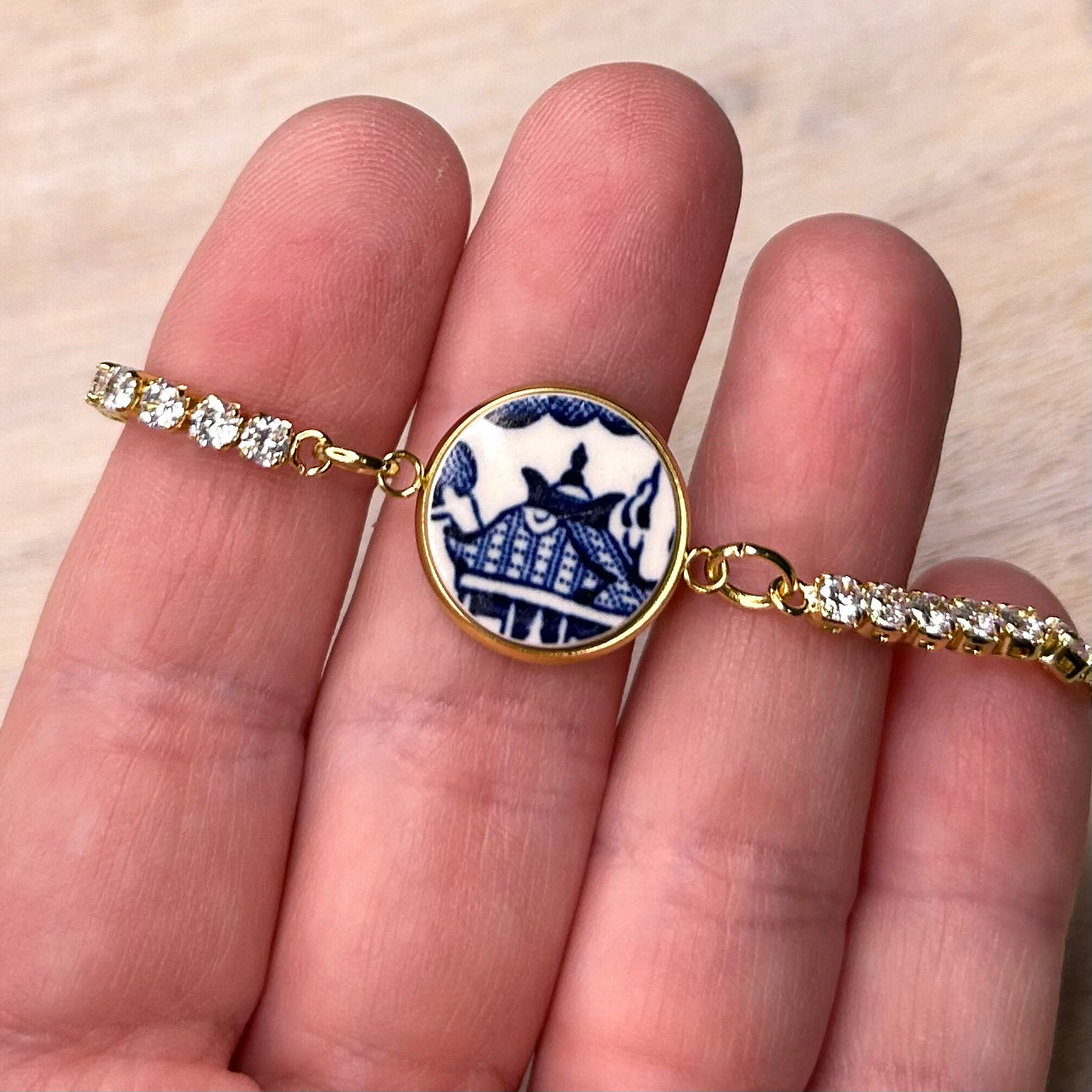 1960’s Churchill ‘Blue Willow’ CZ Bracelet YM