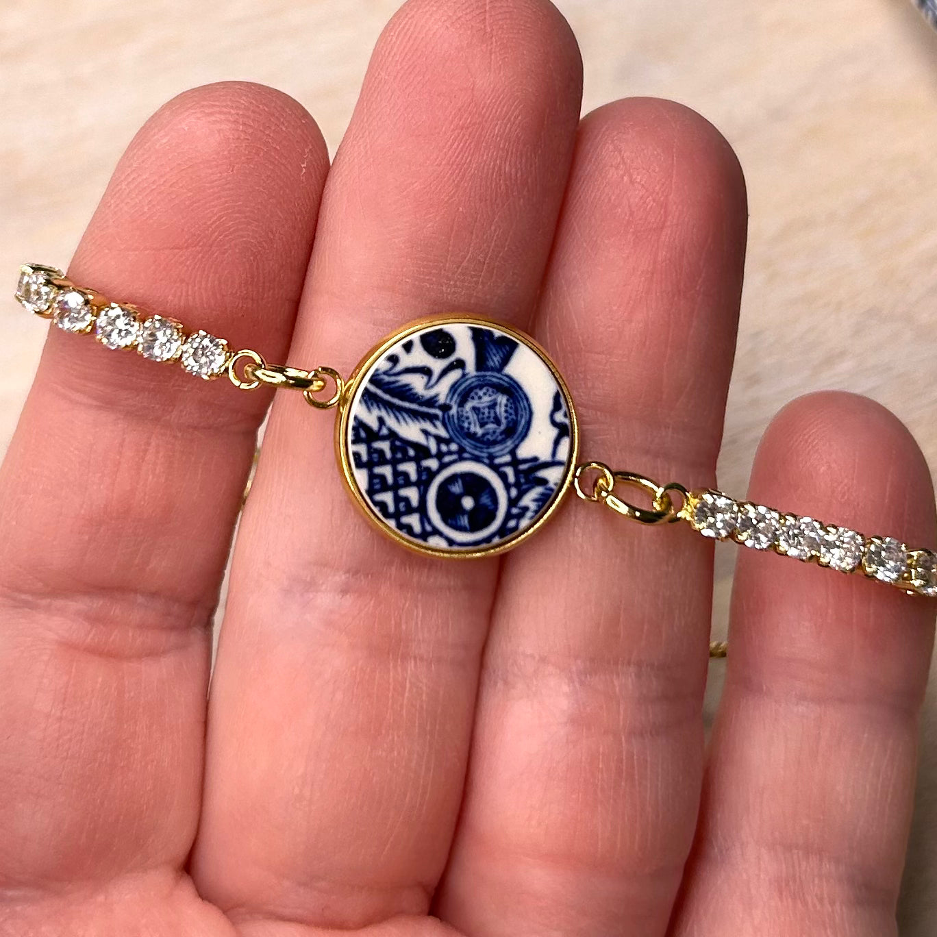 1960’s Churchill ‘Blue Willow’ CZ Bracelet YM