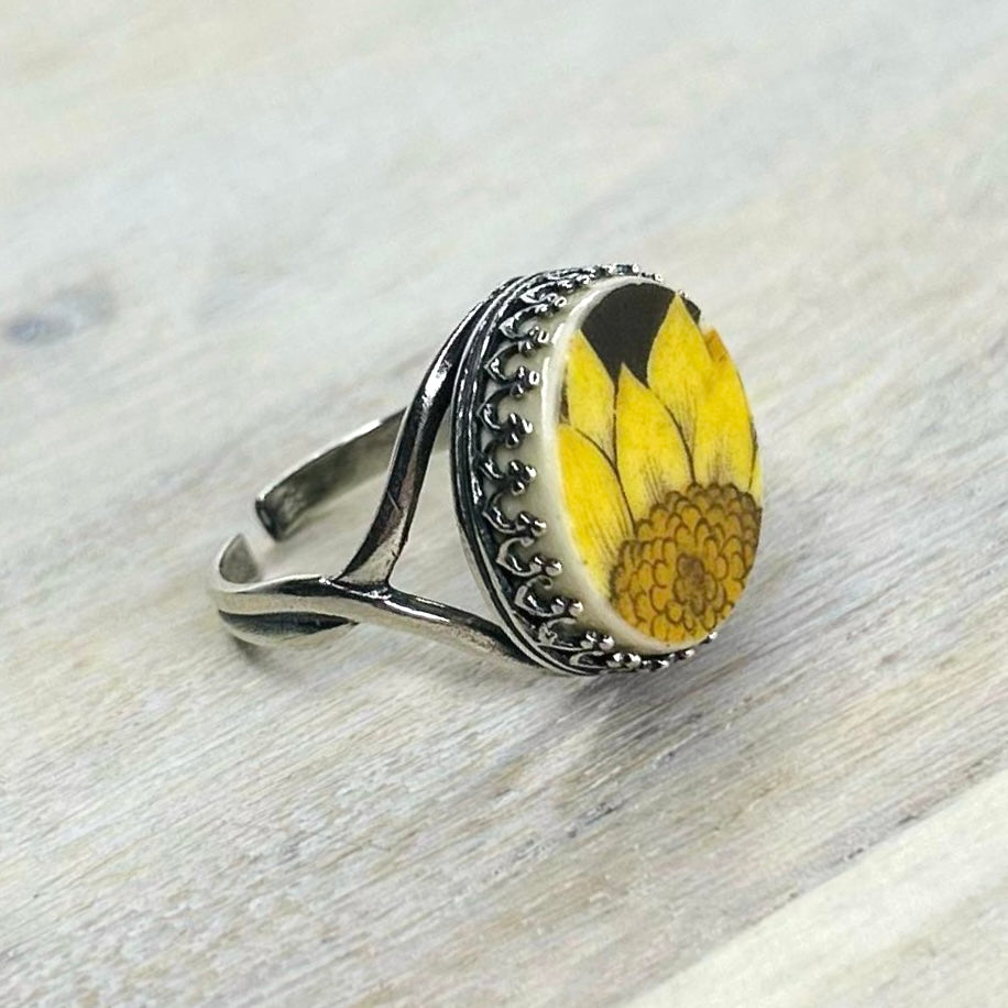1960’s Sterling Silver Johnson of Australia Sunflower Ring