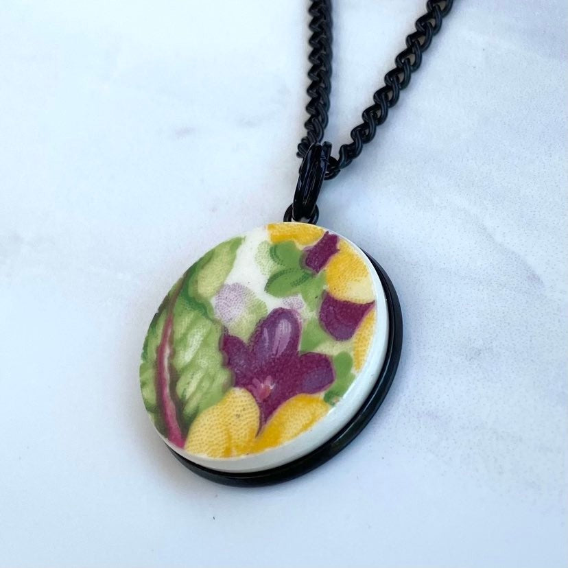 50% off! Crown Pottery Pendant Necklace