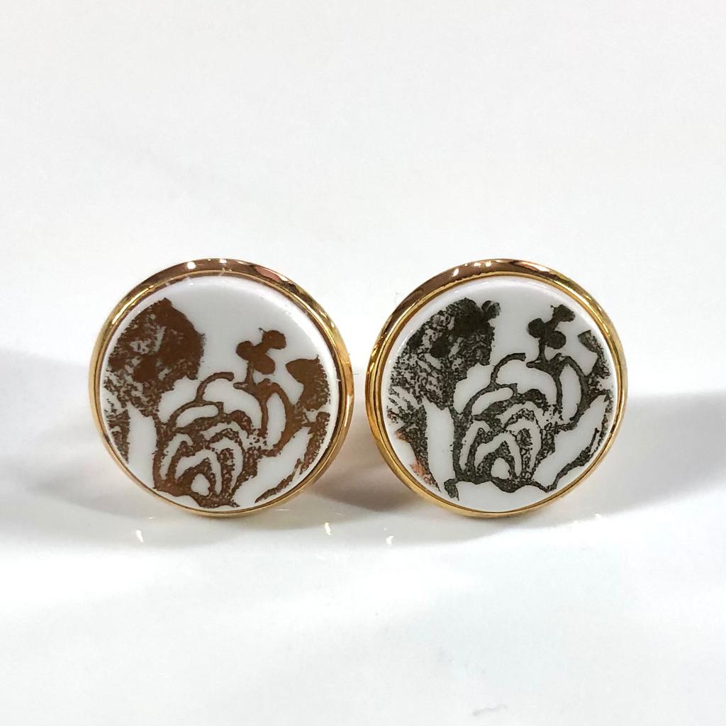 1950’s Royal Standard Gold Floral Studs Earrings