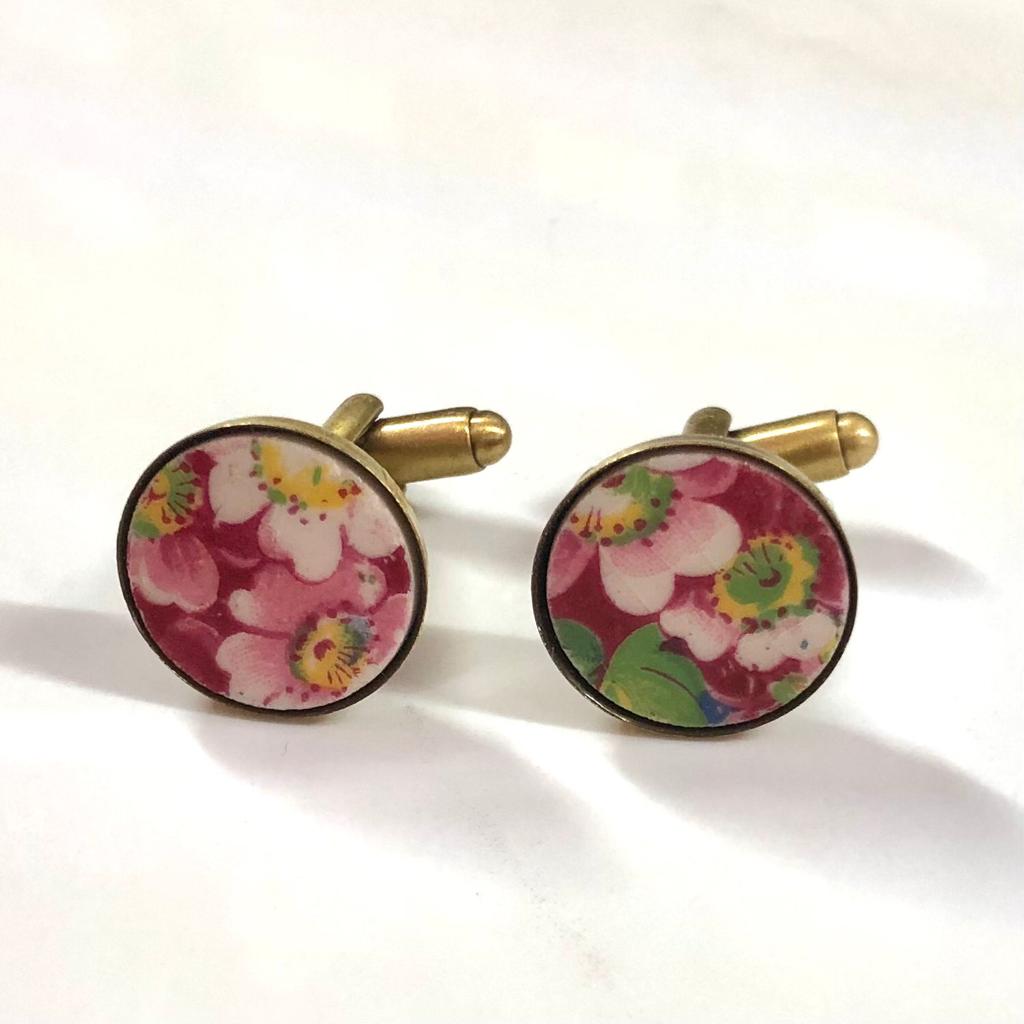 1940’s James Kent ‘Apple Blossom’ Cufflinks Antique Gold