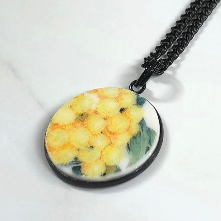 Wattle Flower Pendant Necklace M
