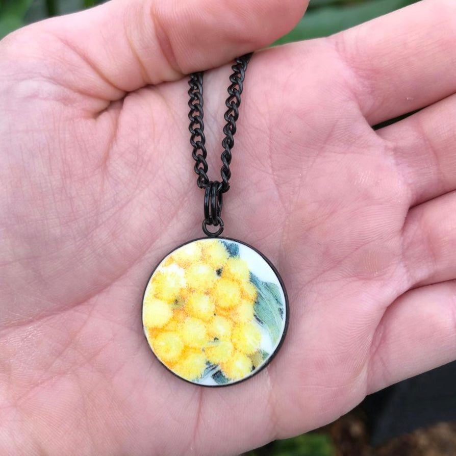 Wattle Flower Pendant Necklace