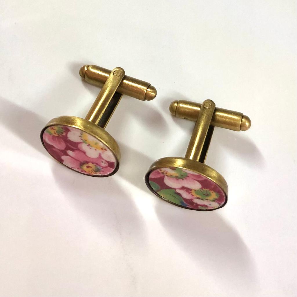 1940’s James Kent ‘Apple Blossom’ Cufflinks Antique Gold