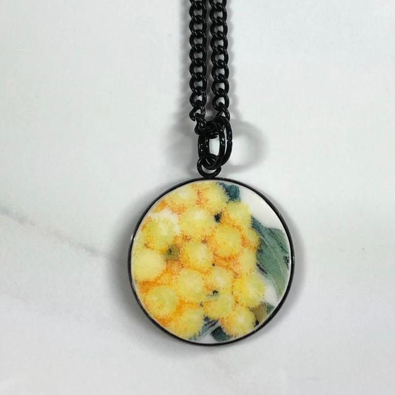 Wattle Flower Pendant Necklace M