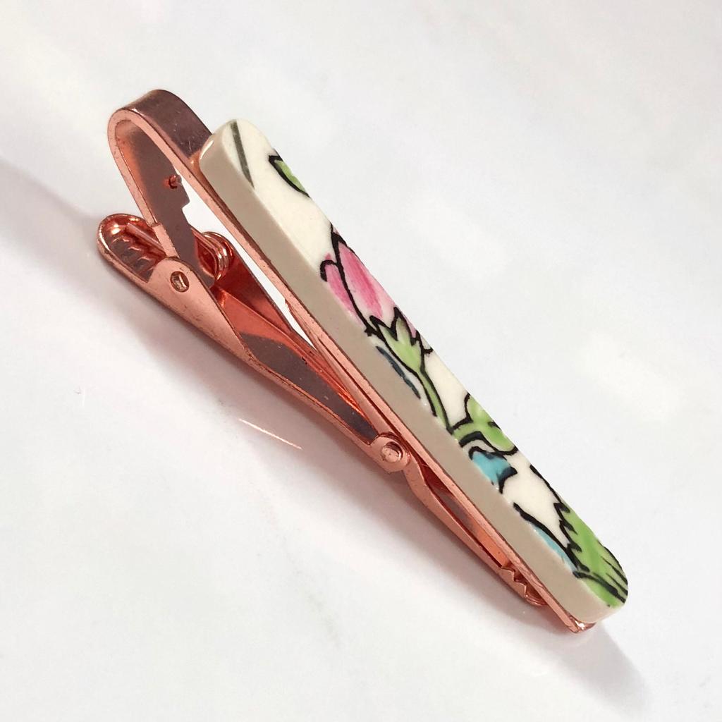 1940’s Alfred Meakin ‘Bengal Tree’ Tie Bar Clip Rose Gold