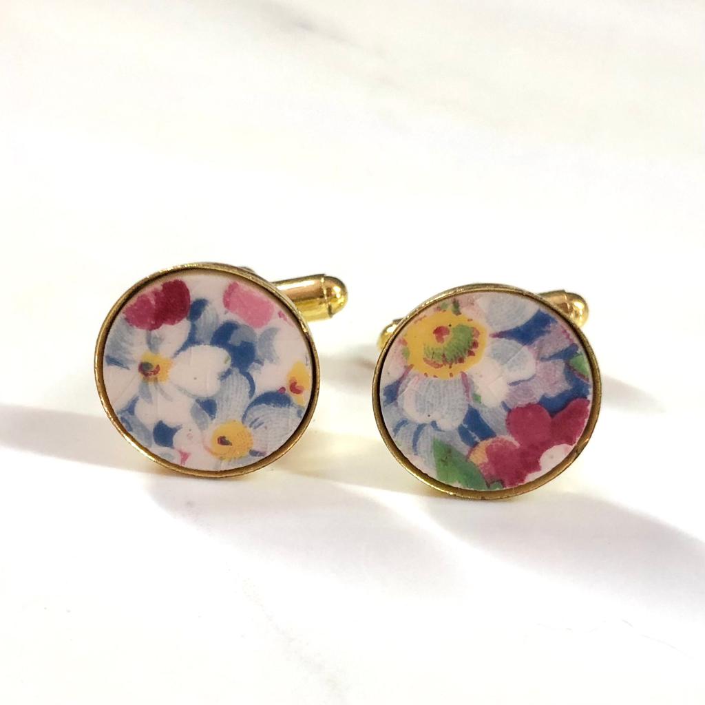 1940’s James Kent ‘Apple Blossom’ Cufflinks Yellow Gold