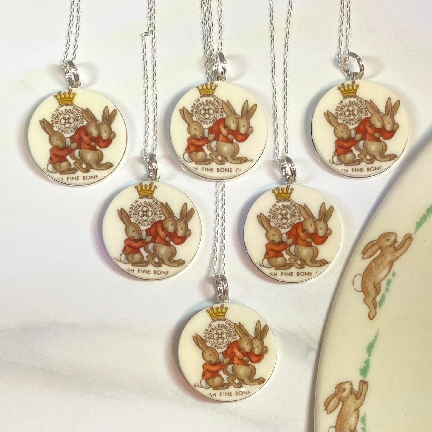 Sterling Silver Bunnykins by Royal Doulton Pendant Necklace
