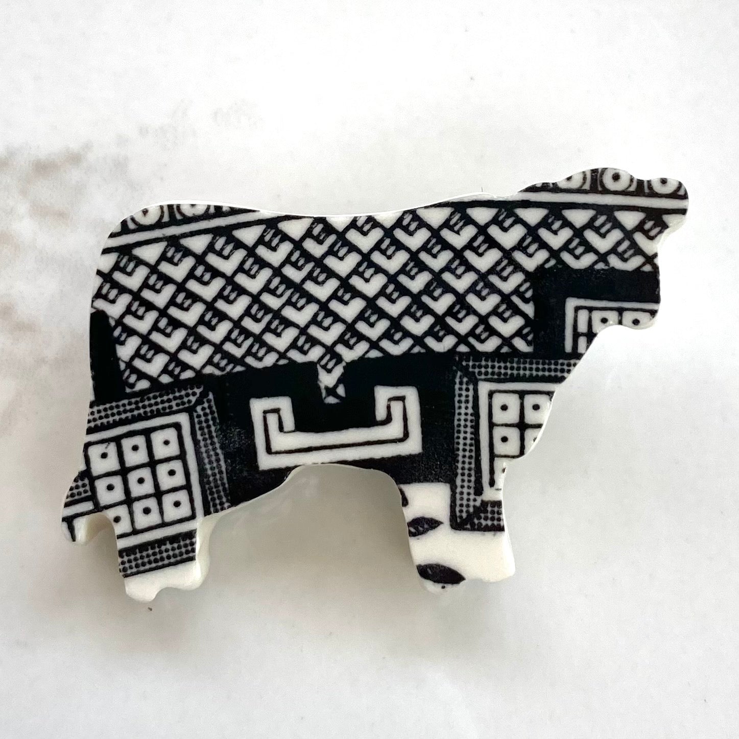 50% off! Midnight Willow cow brooch M