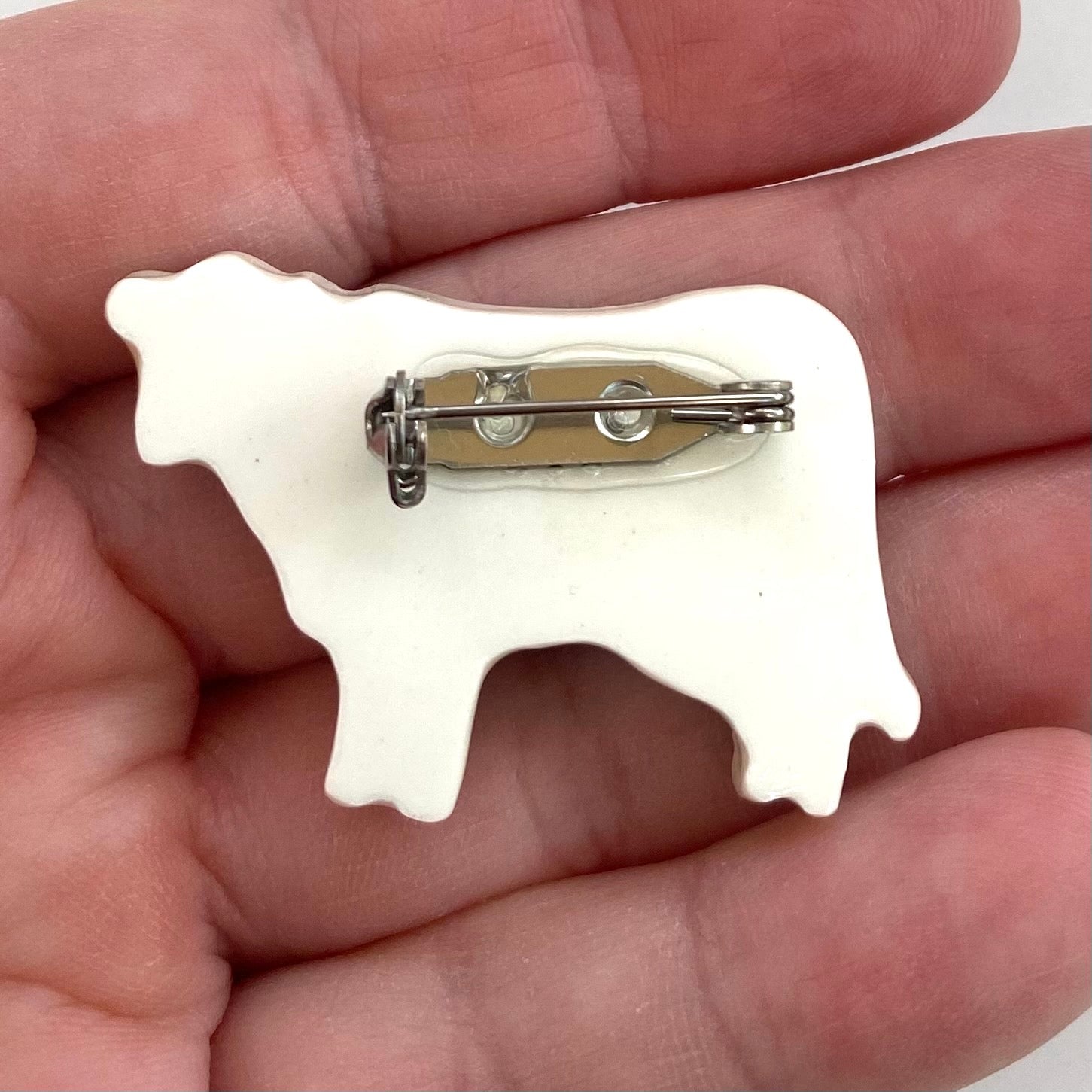 50% off! Midnight Willow cow brooch M