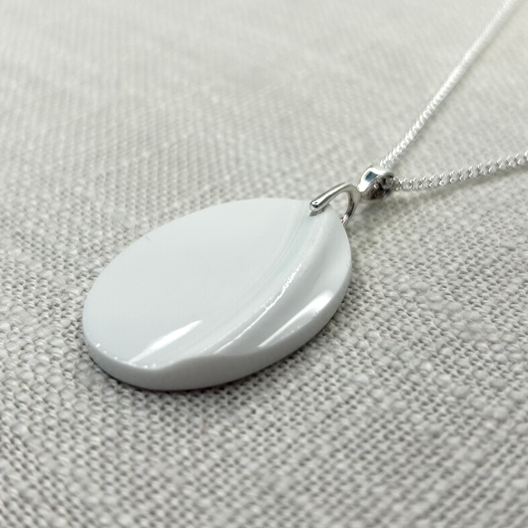 1960’s Royal Standard Oval Pendant Necklace Sterling Silver