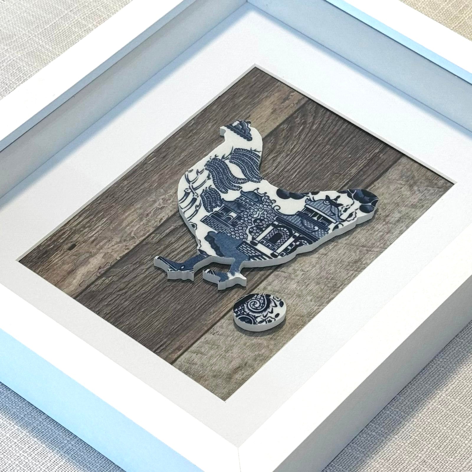 1960’s Hen from Churchill ‘Blue Willow’ Framed Artwork