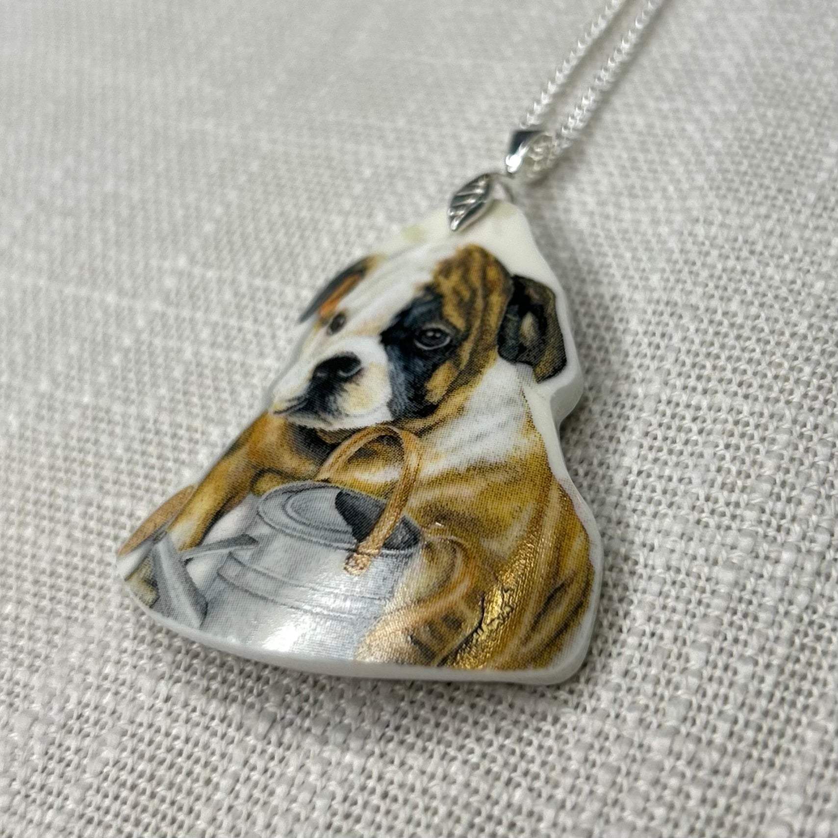 Sterling Silver English Bulldog Pendant Necklace