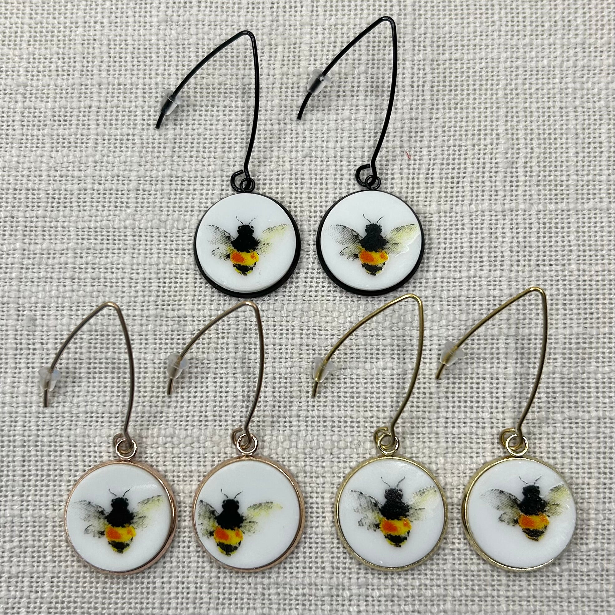 Bee Bumblebee Hooks Dangly Earrings YRB