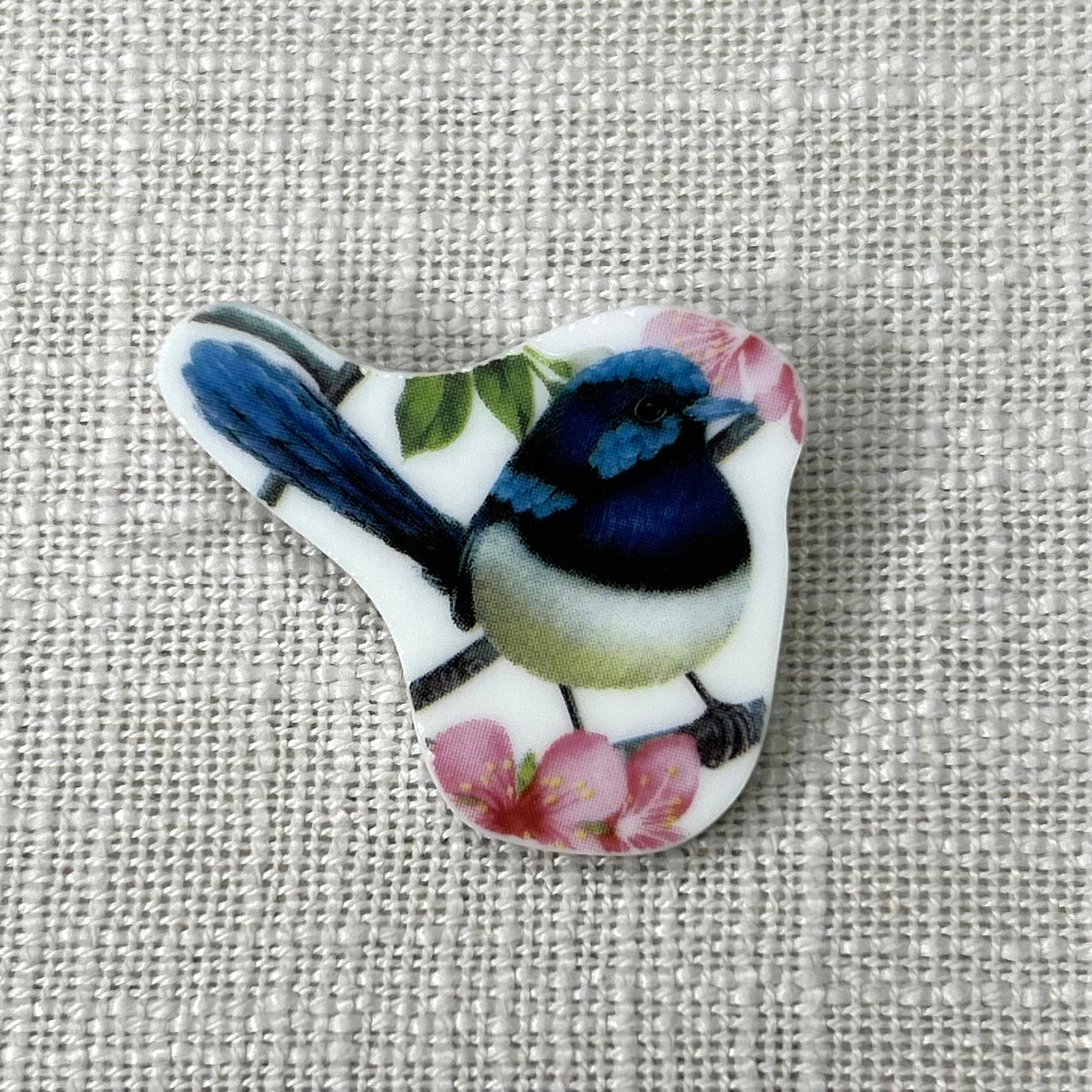 Blue Fairy Wren Brooch