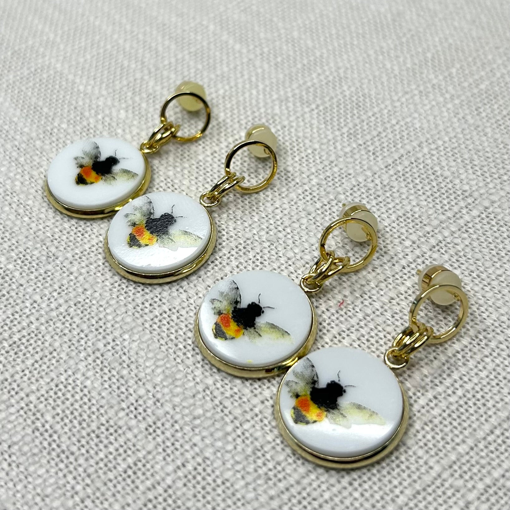 Bee Bumblebee Stud Dangly Earrings Y