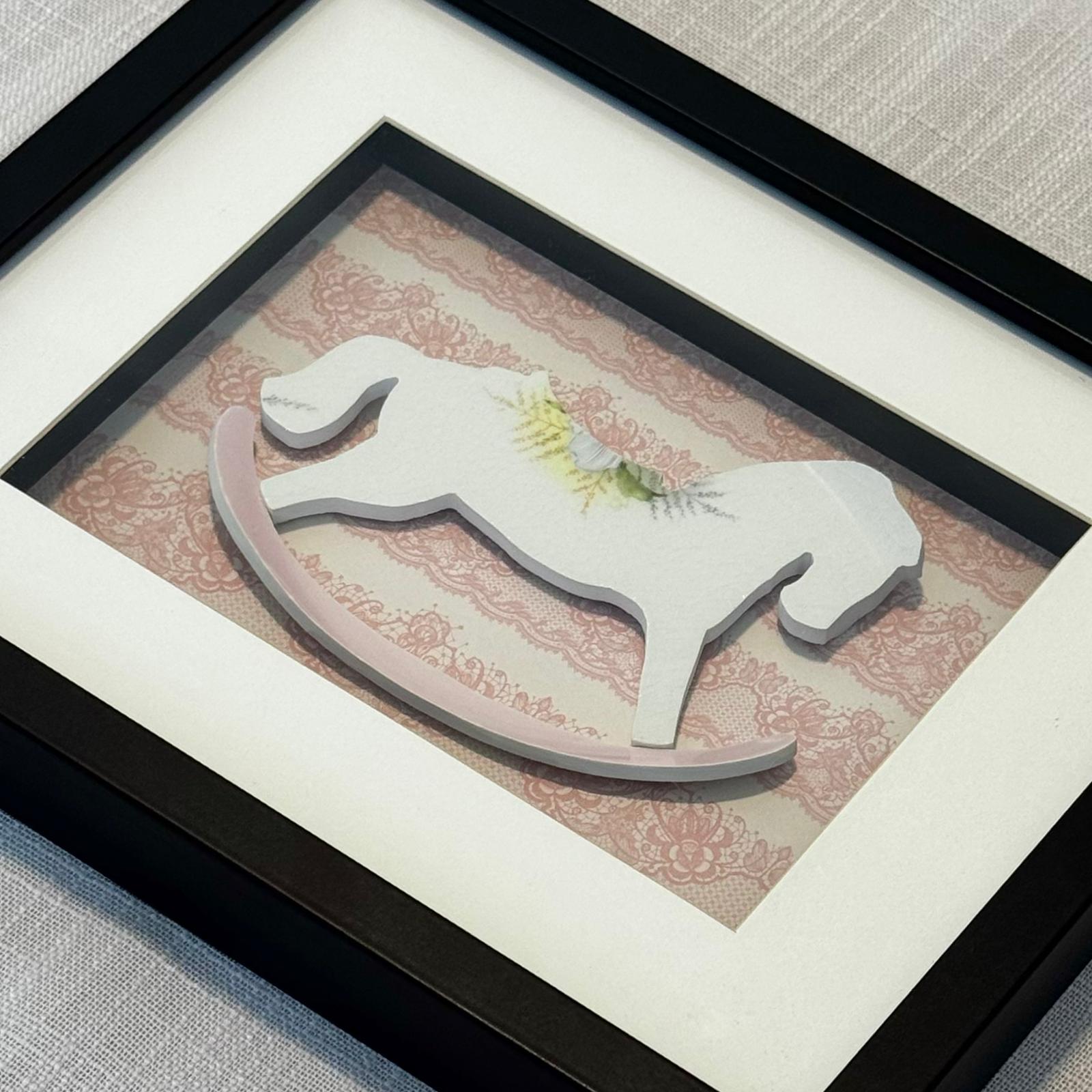 Rocking Horse from Staffordshire Pottery Framed Artwork