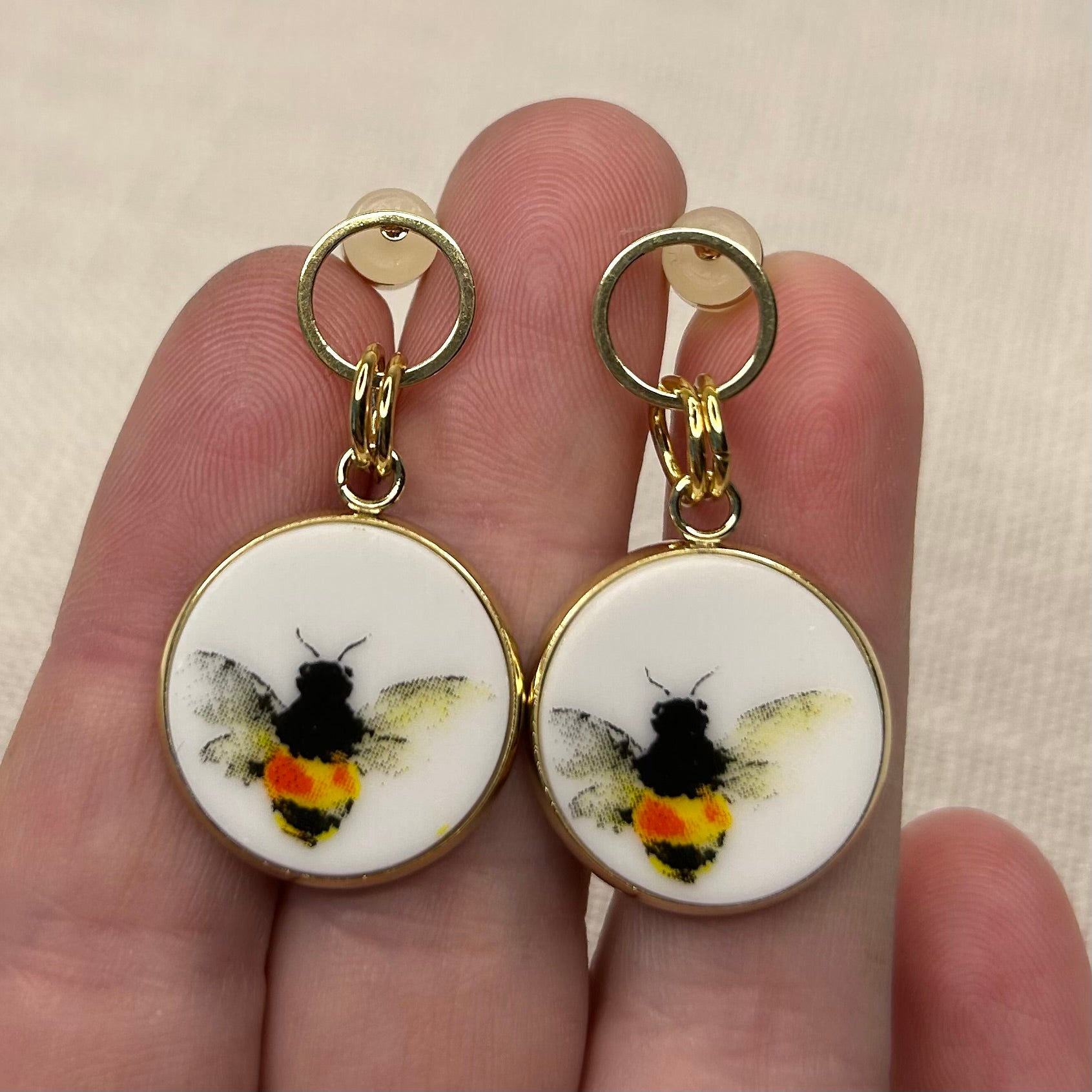 Bee Bumblebee Stud Dangly Earrings Y