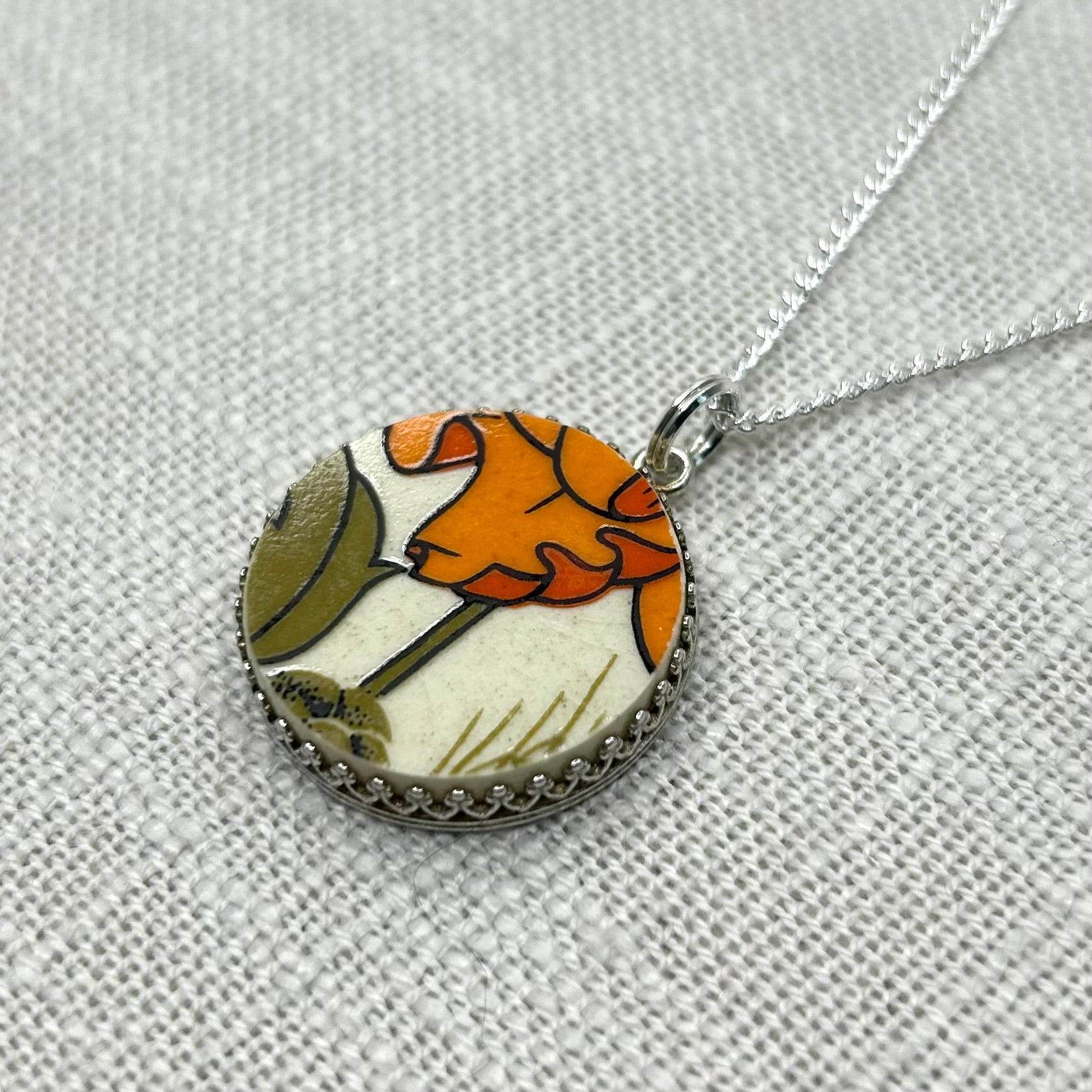 1960/70’s Johnson of Australia ‘Poppy and Wheat’ Pendant Necklace Sterling Silver