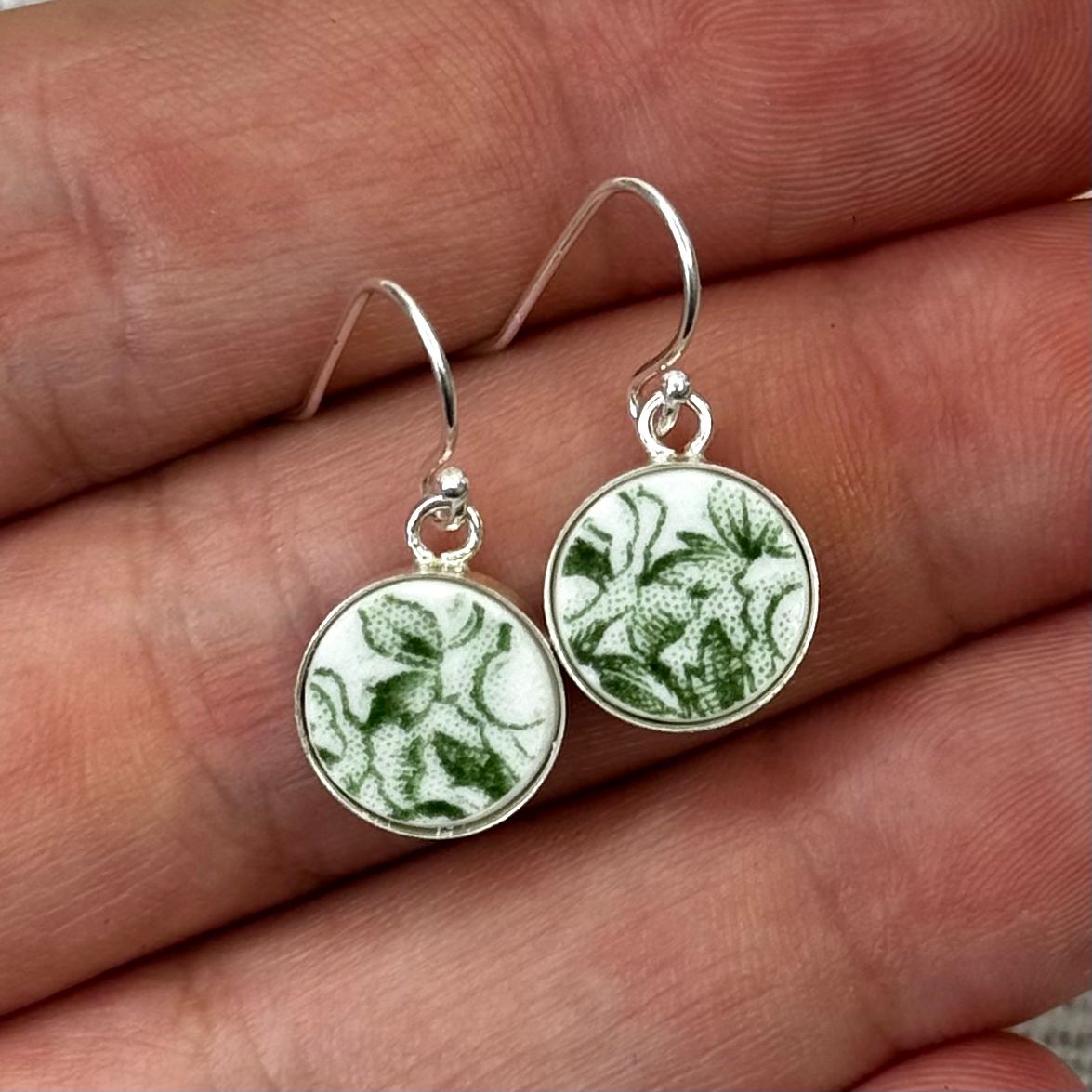 1891-1920 Sterling Silver Ridgways ‘Rose’ Dangly Earrings