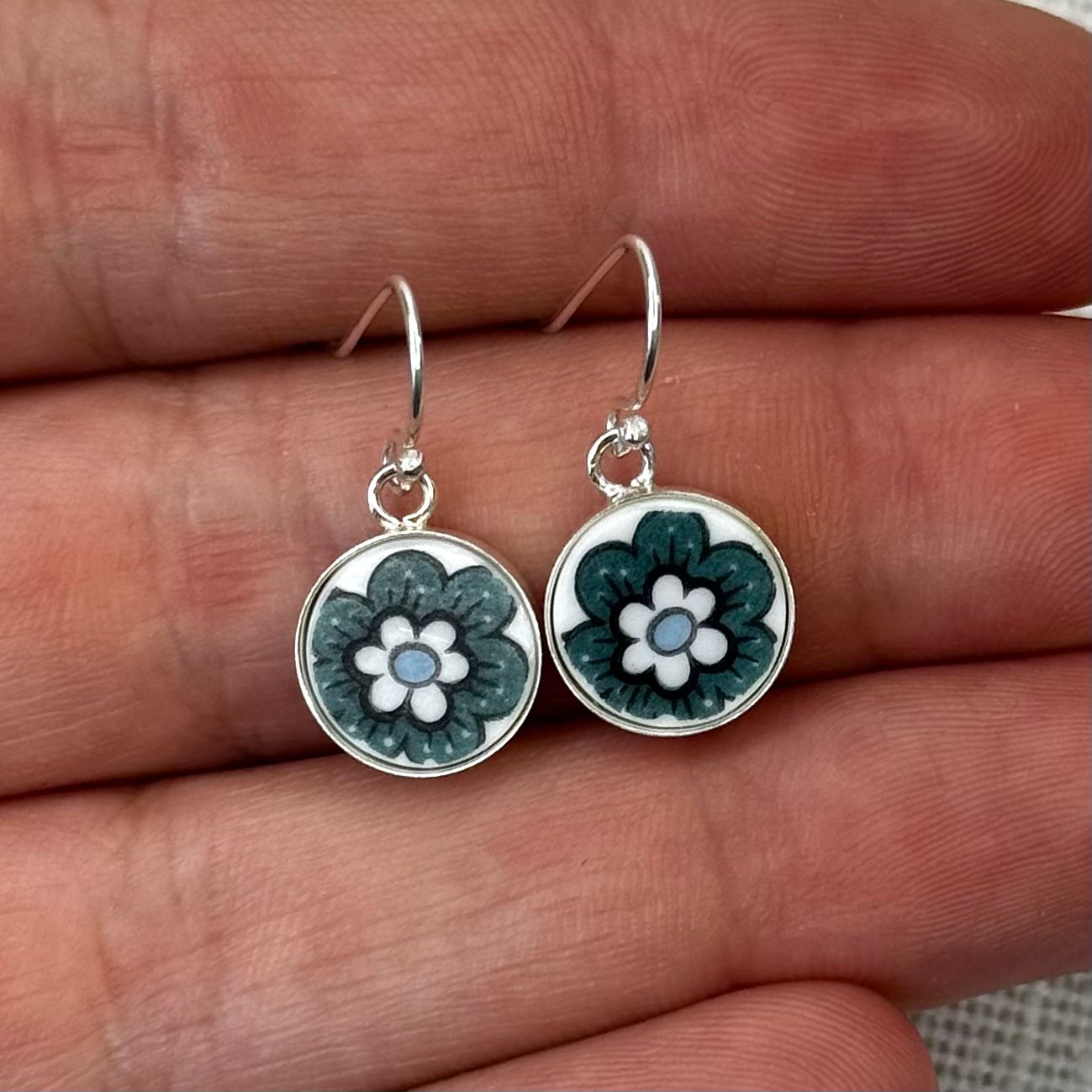 1980’s Sterling Silver Wedgwood Dangly Earrings