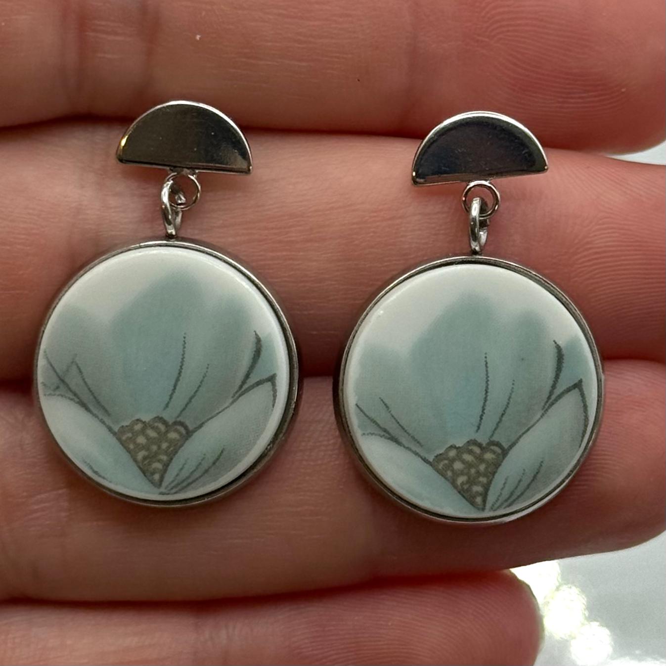 Noritake Alouette 1967-79 Broken Plate Stud Earrings