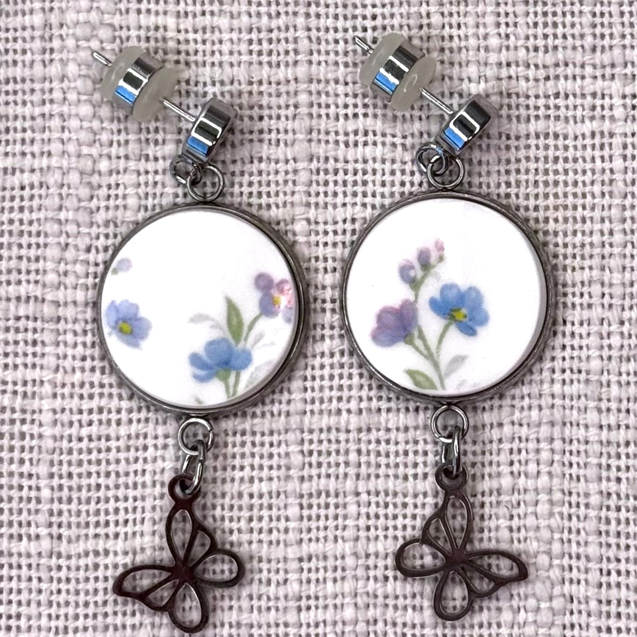 1965 Royal Albert ‘Memory Lane’ Stud Dangly Earrings Butterfly S