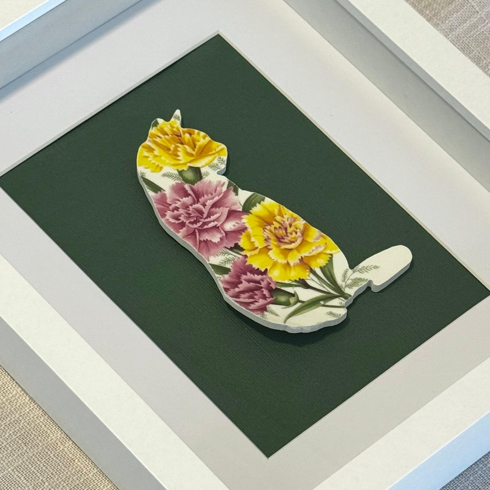 1950’s Cat from Staffordshire Pottery Framed Artwork