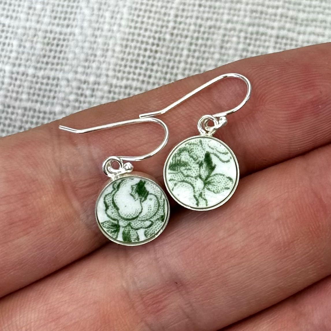 1891-1920 Sterling Silver Ridgways ‘Rose’ Dangly Earrings