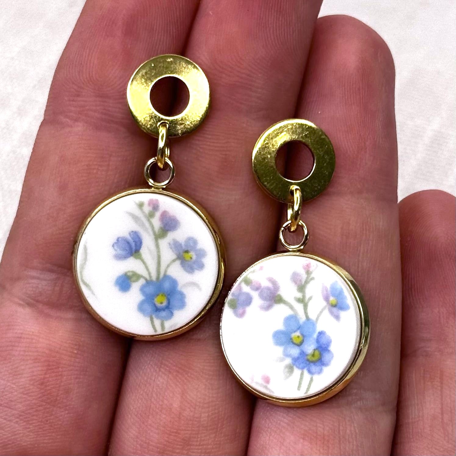 1965 Royal Albert Memory Lane Stud Dangly Earrings