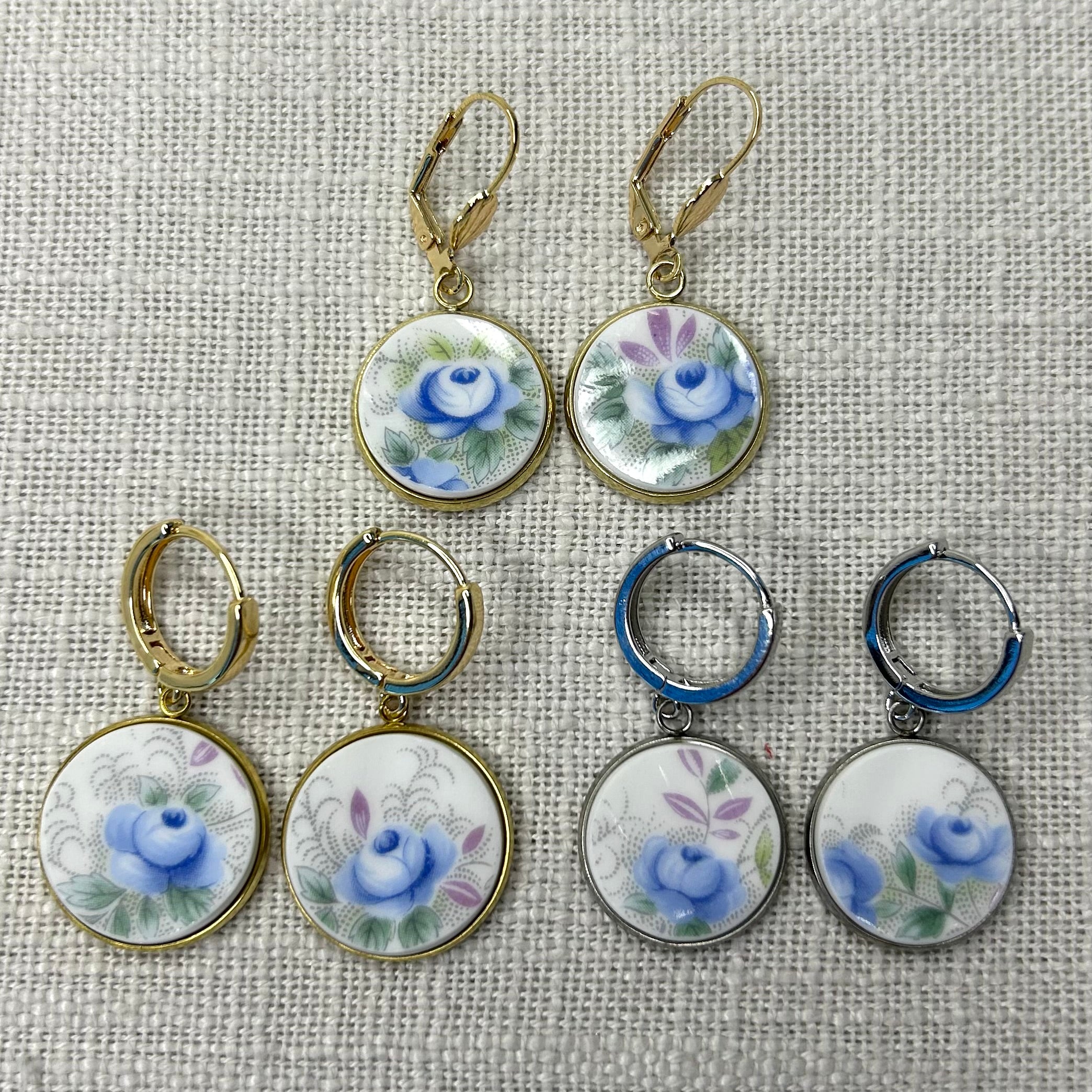 1989-98 Royal Albert ‘Blue Blossom’ Dangly Earrings YS