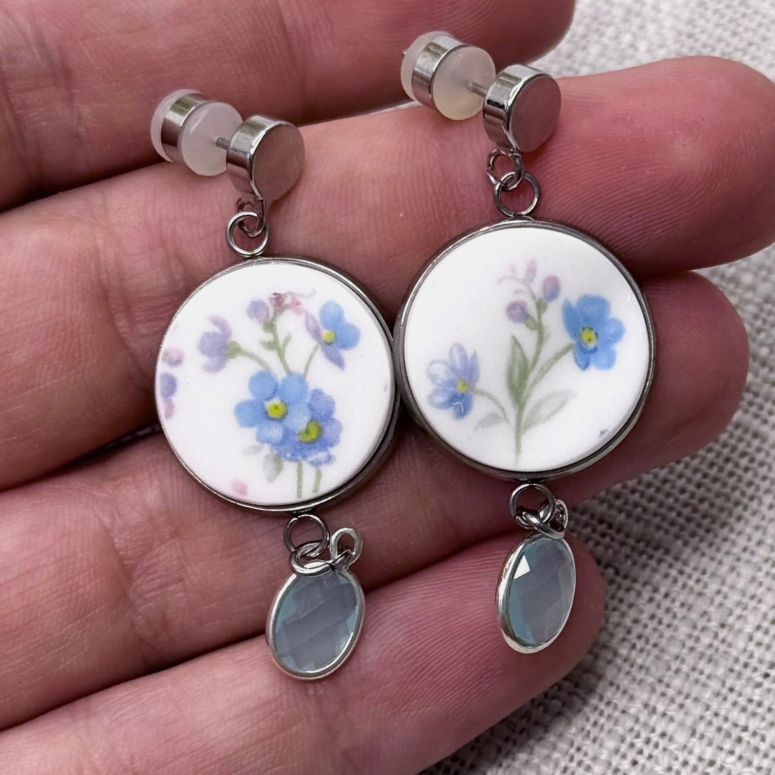 1965 Royal Albert ‘Memory Lane’ Stud Dangly Earrings S