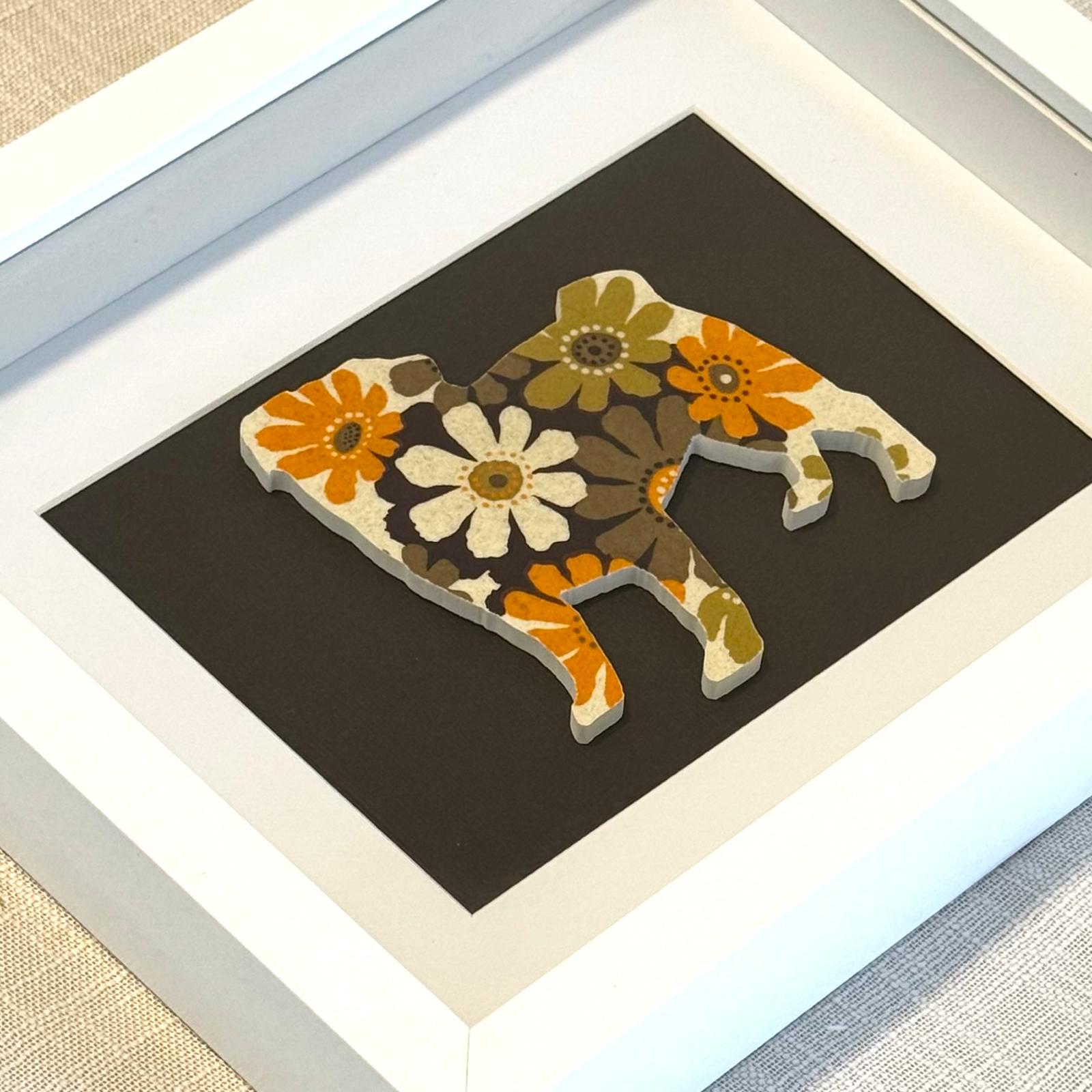 1970’s Pug from Johnson of Australia Pottery Framed Artwork