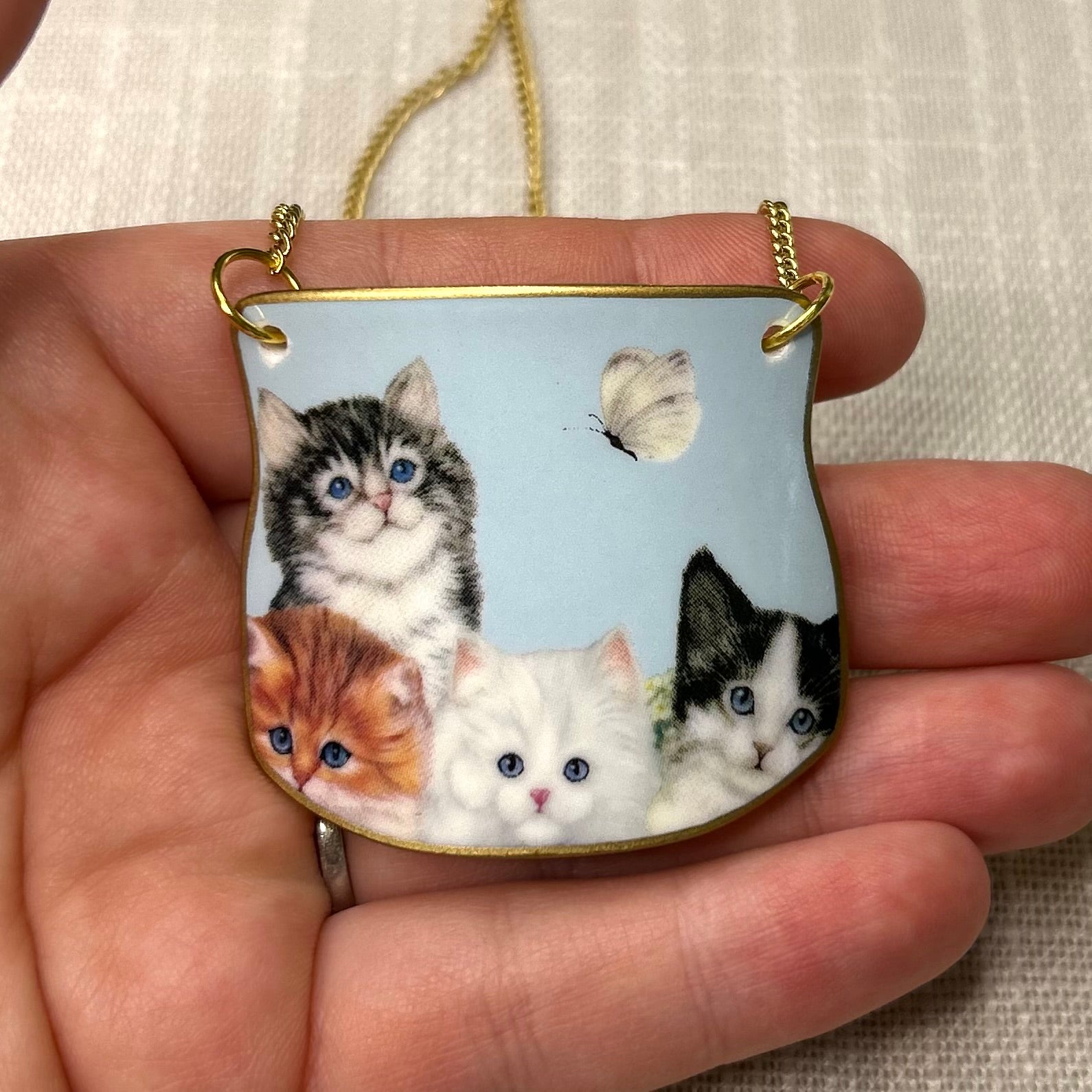 Reversible Cat Pendant Necklace