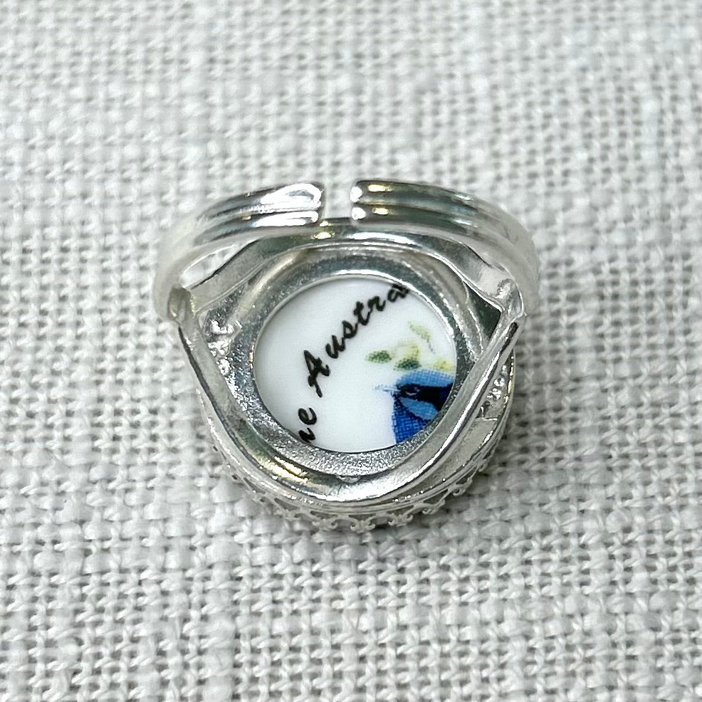 Sterling Silver Blue Fairy Wren Ring