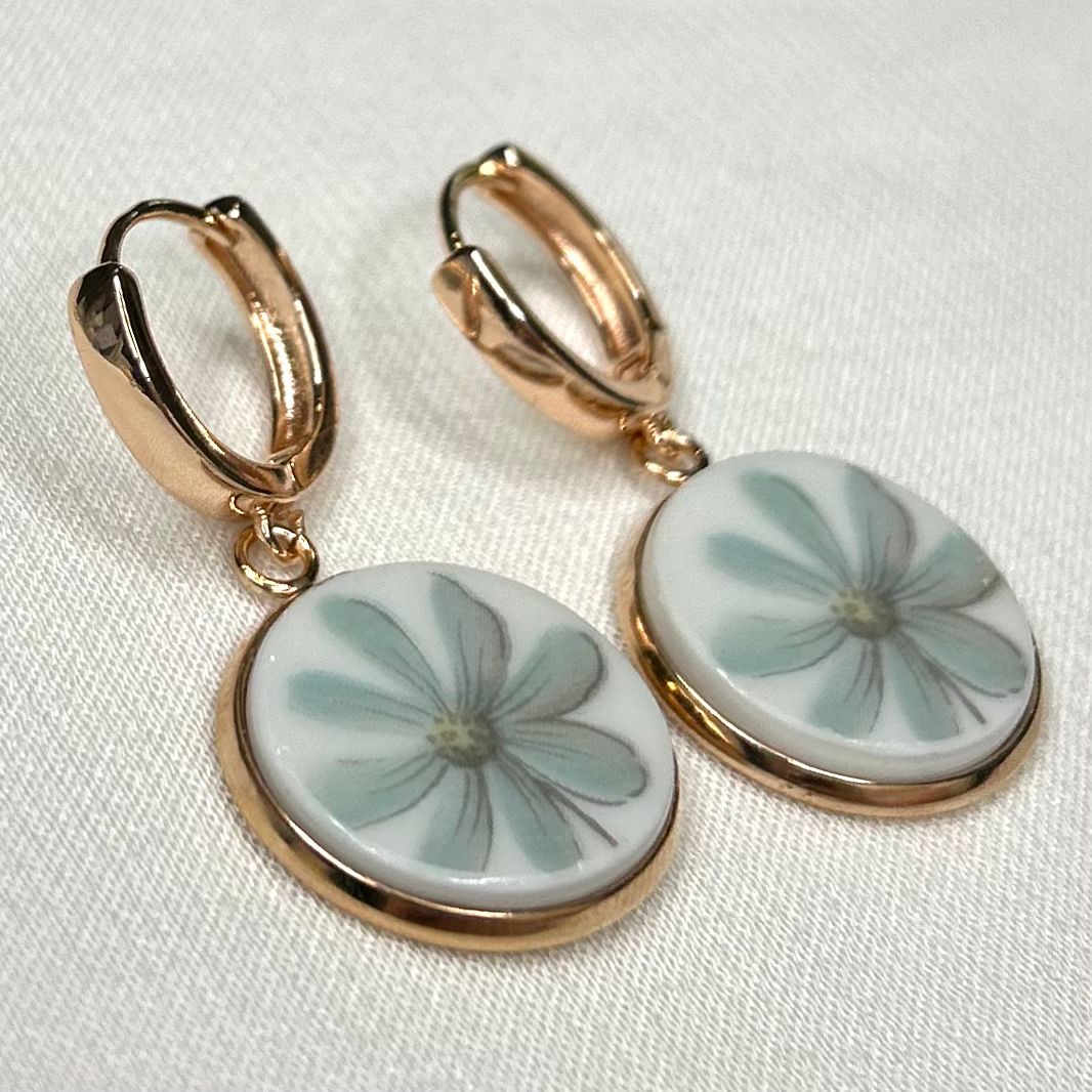 1967-79 Noritake ‘Alouette’ Huggies Dangly Earrings RM