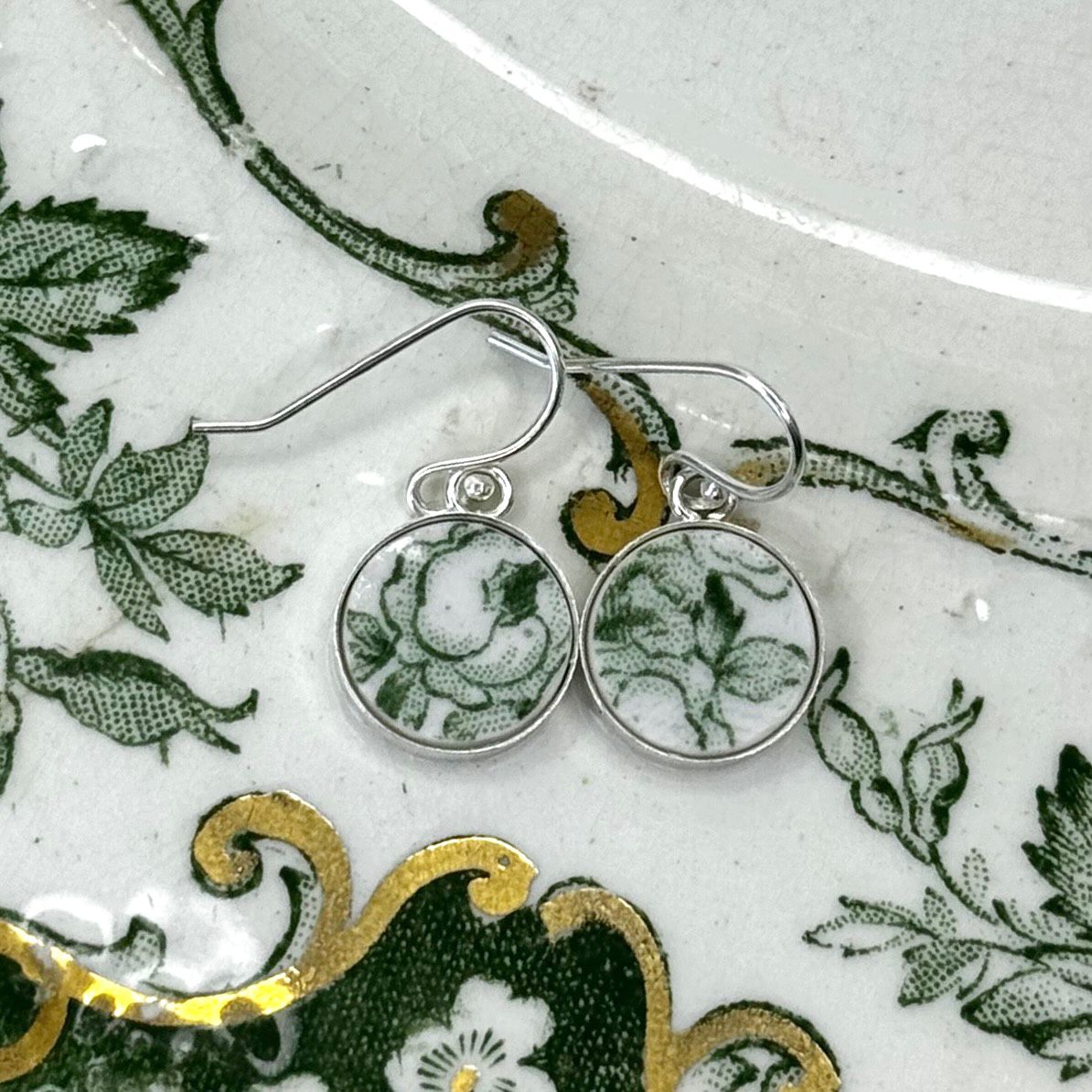 1891-1920 Sterling Silver Ridgways ‘Rose’ Dangly Earrings