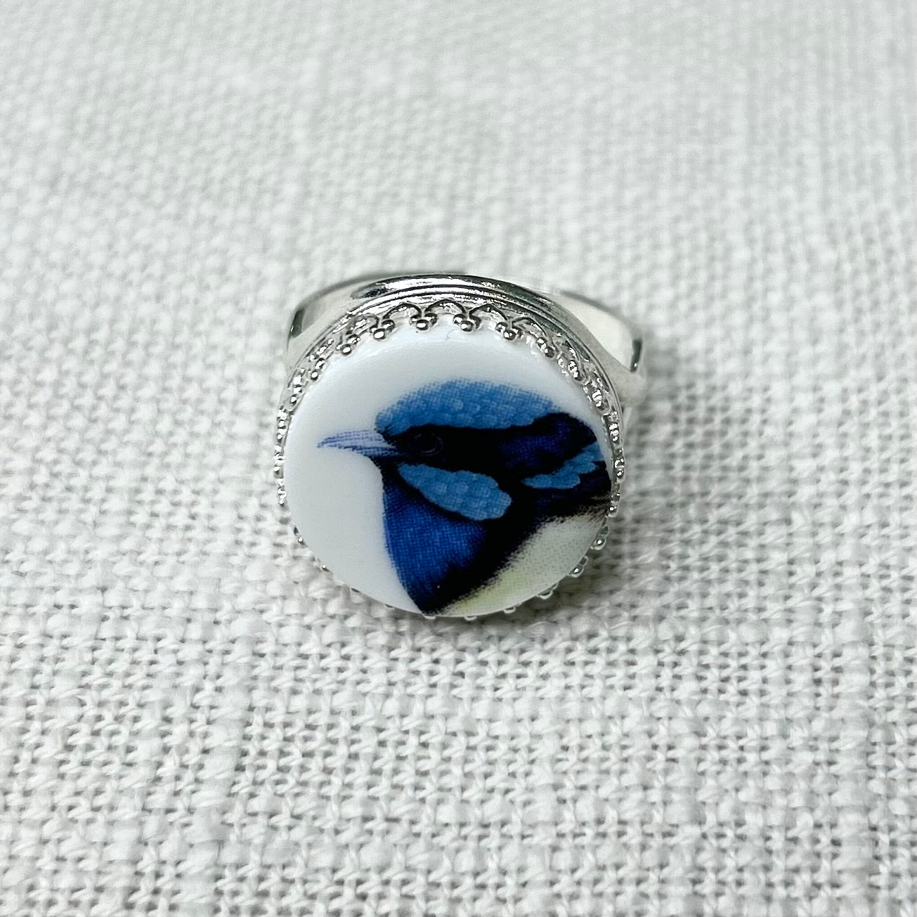 Sterling Silver Blue Fairy Wren Ring