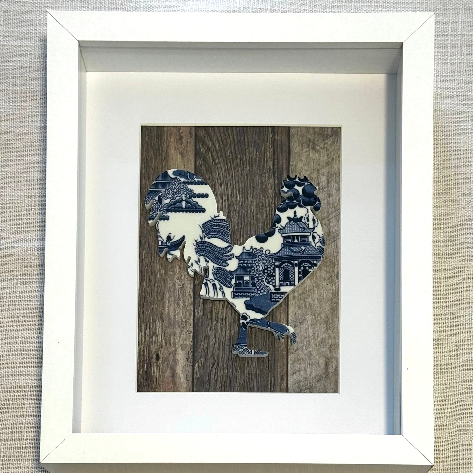 1960’s Rooster from Churchill ‘Blue Willow’ Framed Artwork