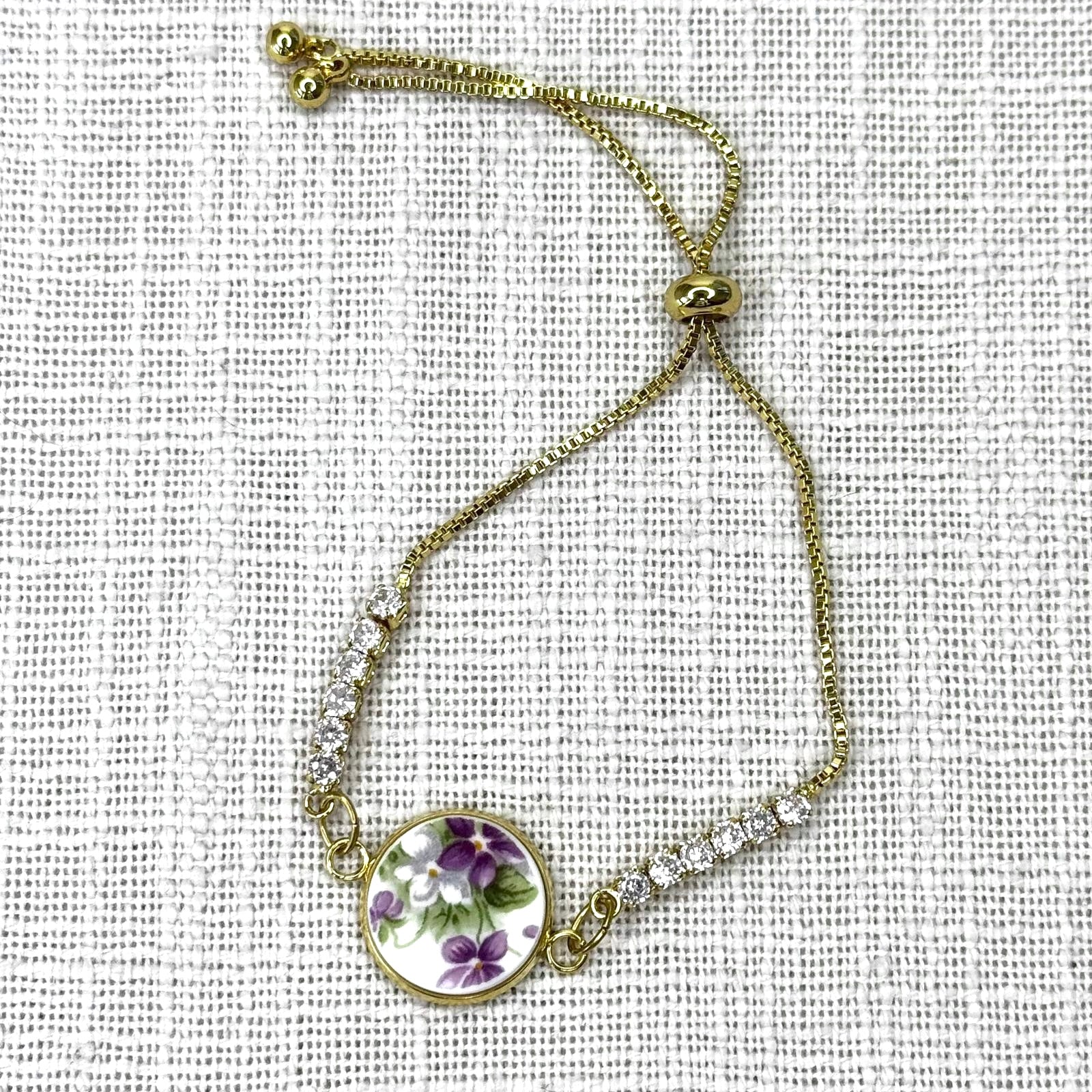 1966 Royal Albert ‘Sweet Violets’ Adjustable Bracelet Y