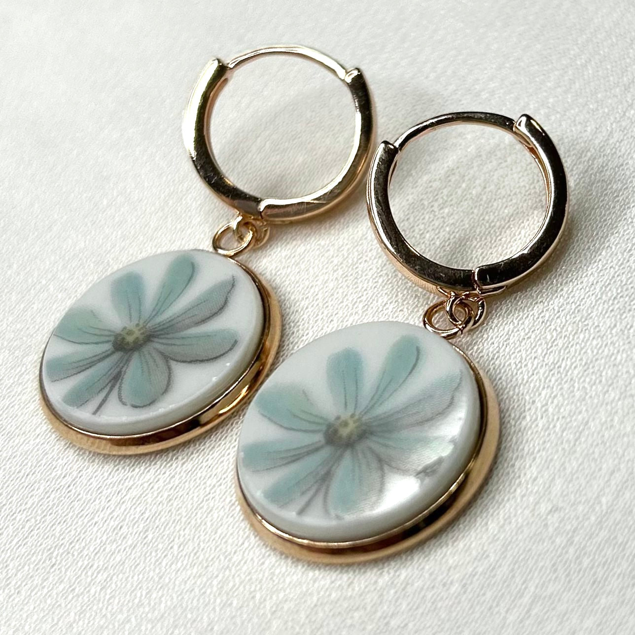 1967-79 Noritake ‘Alouette’ Huggies Dangly Earrings RM