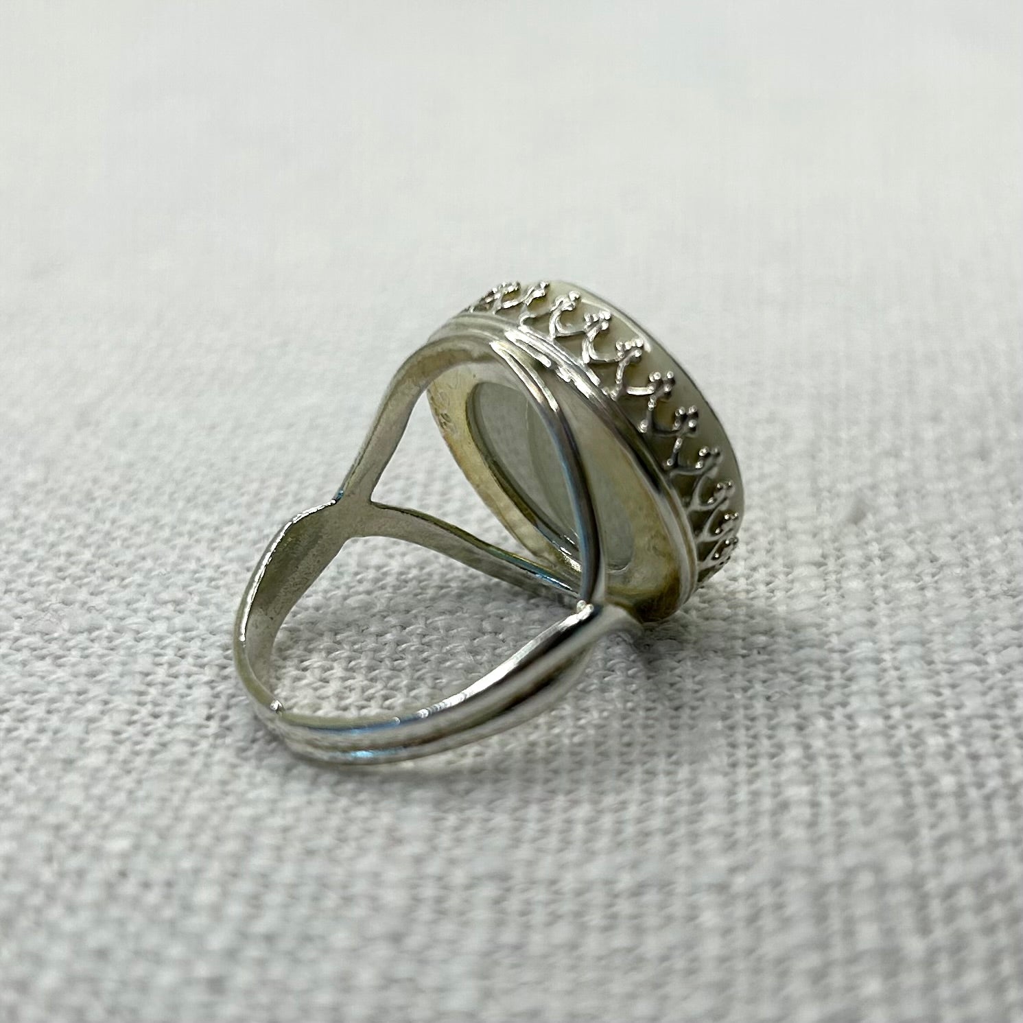 1960’s Sterling Silver Made in England Ironstone Adjustable Ring SS