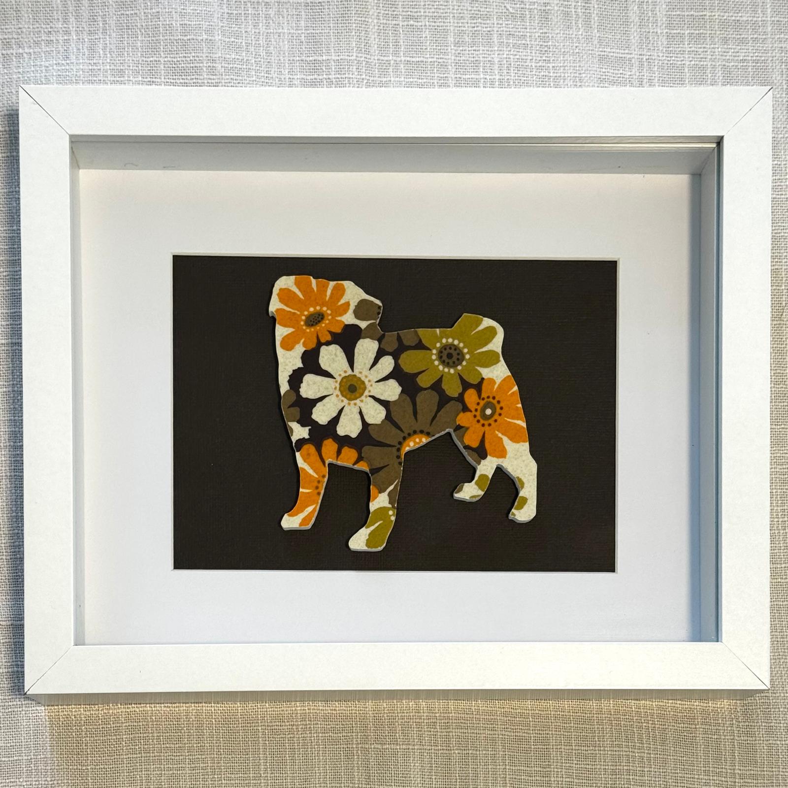 1970’s Pug from Johnson of Australia Pottery Framed Artwork
