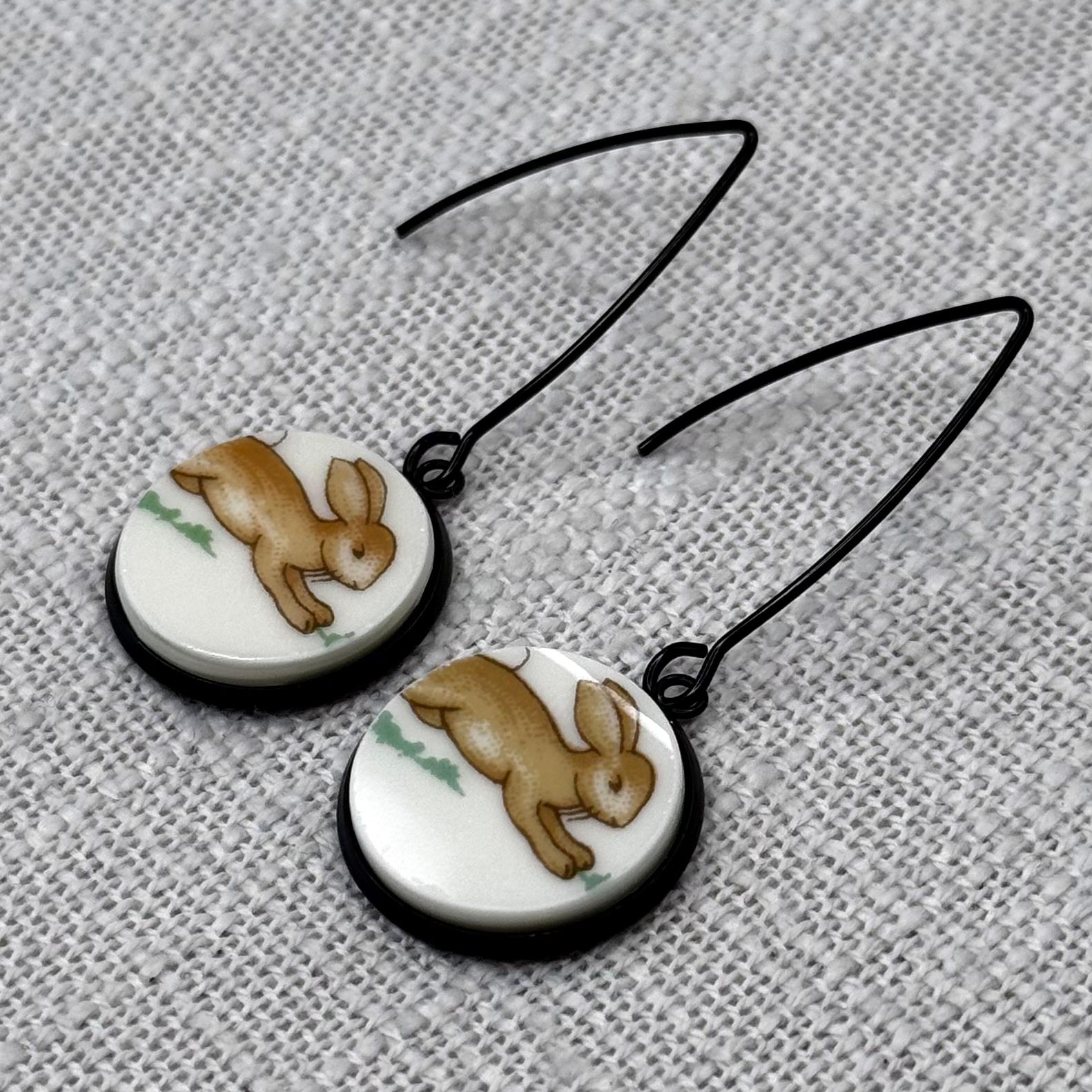 1970s Royal Doulton Bunnykins Hooks Dangly Earrings