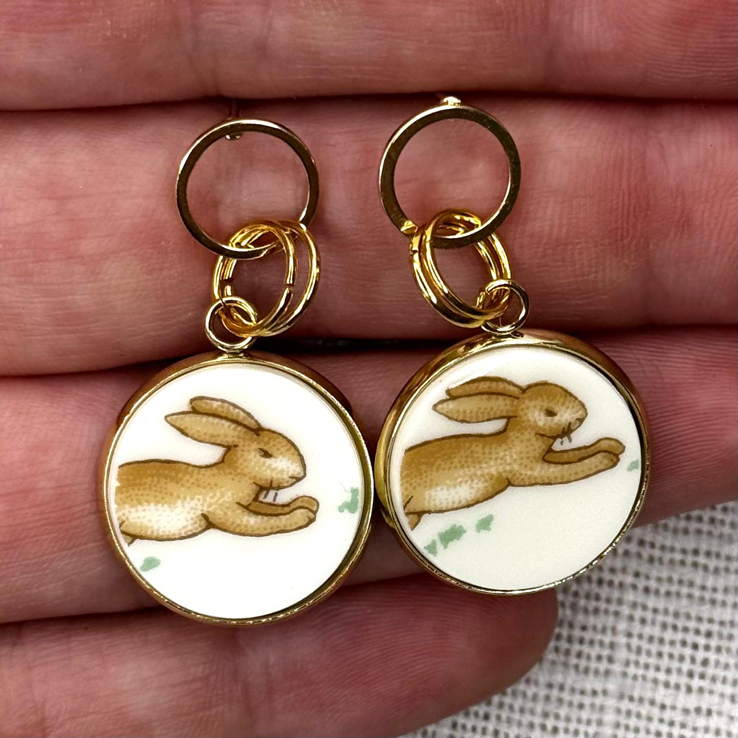 1970’s Royal Doulton ‘Bunnykins’ Stud Dangly Earrings Y