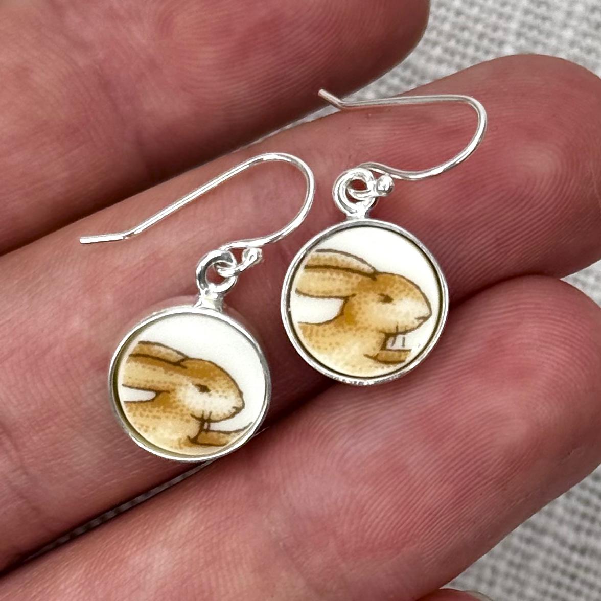 Sterling Silver 1970’s Royal Doulton ‘Bunnykins’ Dangly Earrings